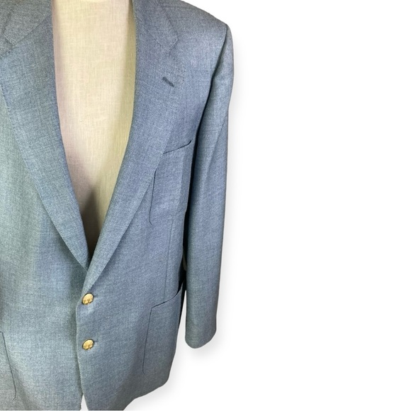 Flash Sale Lanvin Paris Vtg Lt Blue Sport Coat Blazer Jacket - Picture 15 of 15